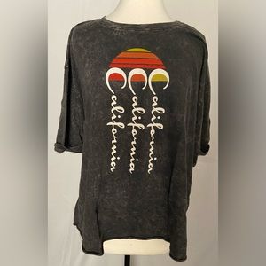 Fashion Nova Graphic Cropped Tee T-Shirt Black California Dreamin Size 3X